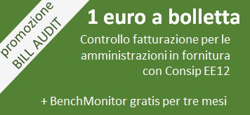Promozione 1 euro a bolletta: controllo fatturazione Consip EE12 + BenchMonitor gratis 3 mesi Promozione 1 euro a bolletta: controllo fatturazione Consip EE12 + BenchMonitor gratis 3 mesi