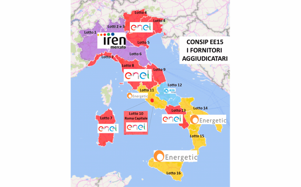 Aggiudicazione per Consip EE15: Iren la conferma, Energetic la novità