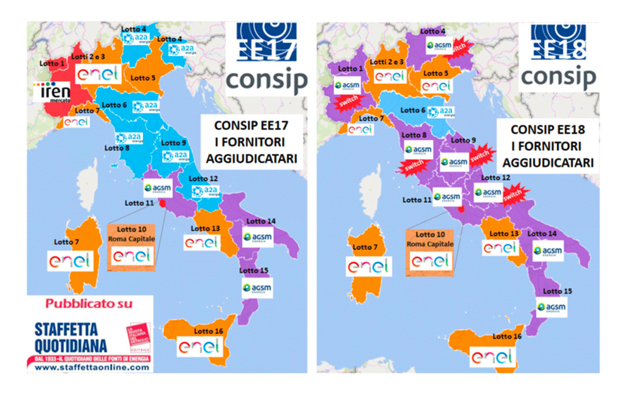 Esiti Consip EE18: è duopolio ENEL – AGSM