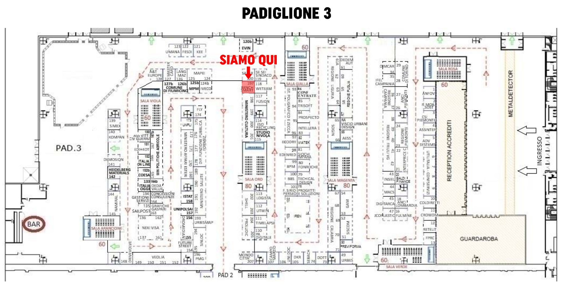 Planimetria Padiglione 3 Torino con stand e sala riunioni per incontri sindaci Planimetria Padiglione 3 Torino con stand e sala riunioni per incontri sindaci