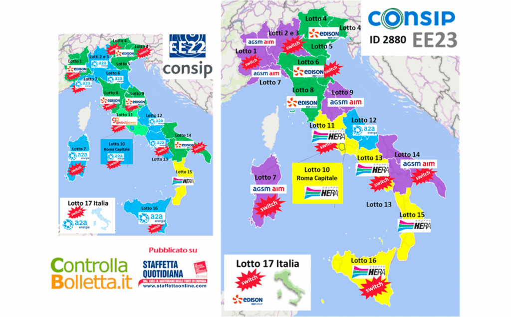 Esito Consip EE23. AGSM AIM, Edison e Hera Comm festeggiano