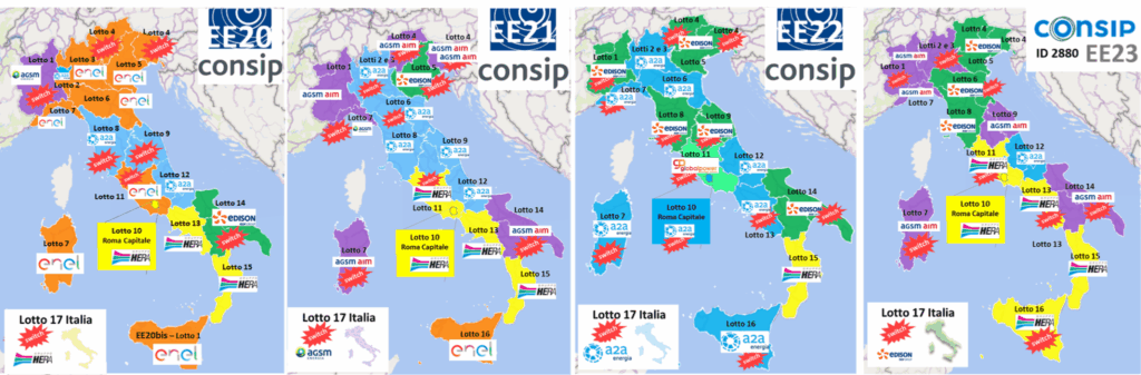 Mappa esiti Consip EE20-EE23