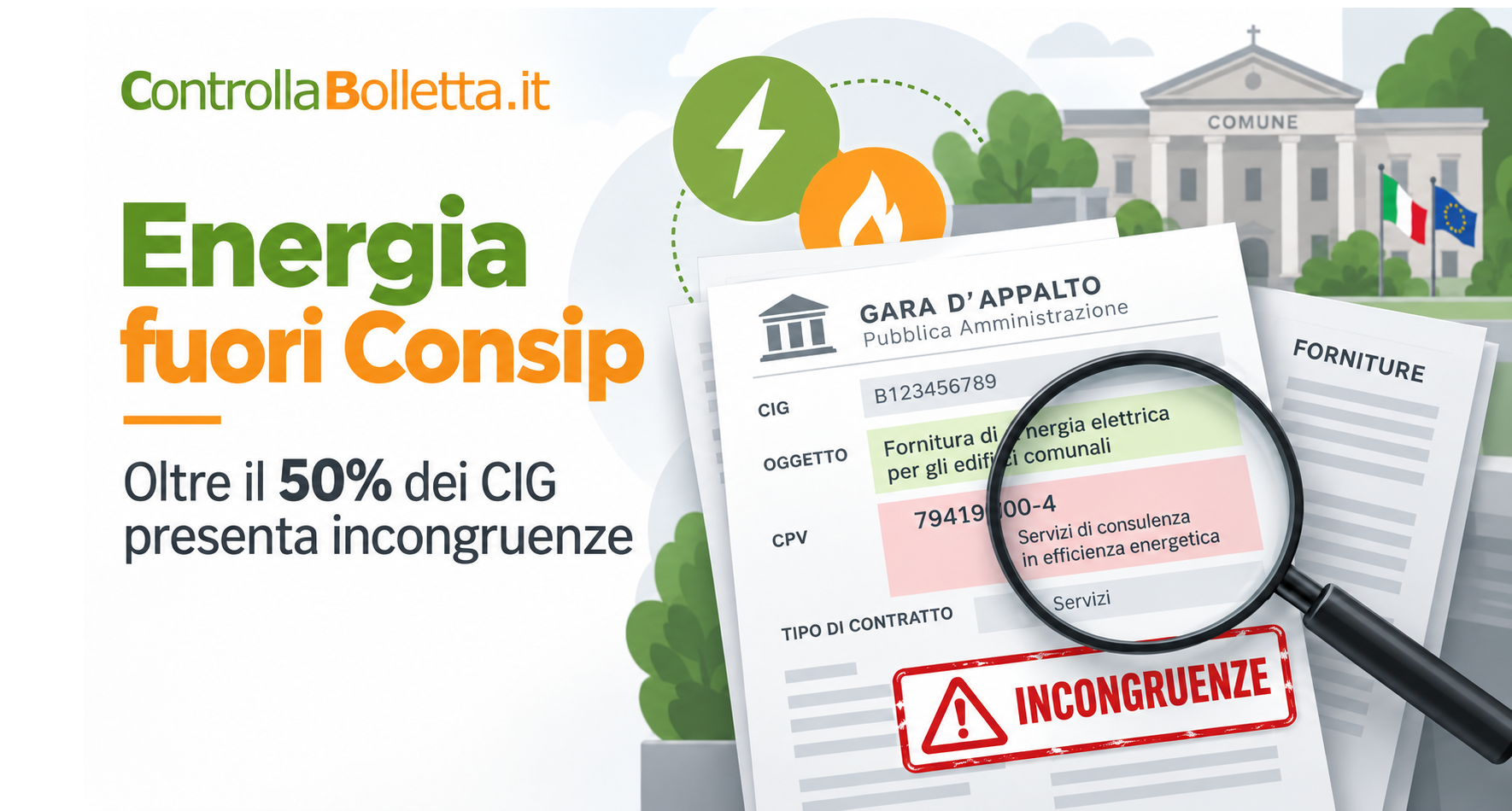 Energia fuori Consip. Oltre il 50% dei CIG presenta incongruenze